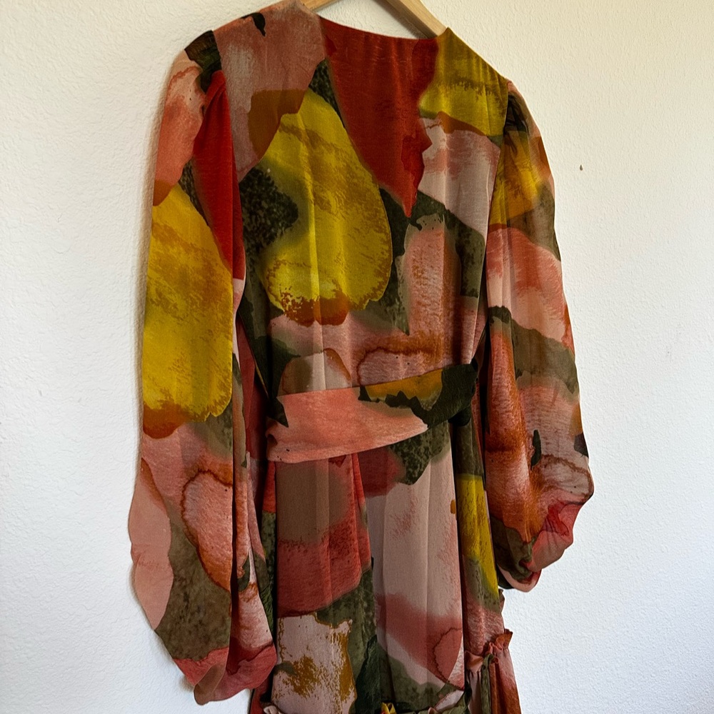 Anthropologie colorful maxi formal wrap dress - Picture 8 of 9
